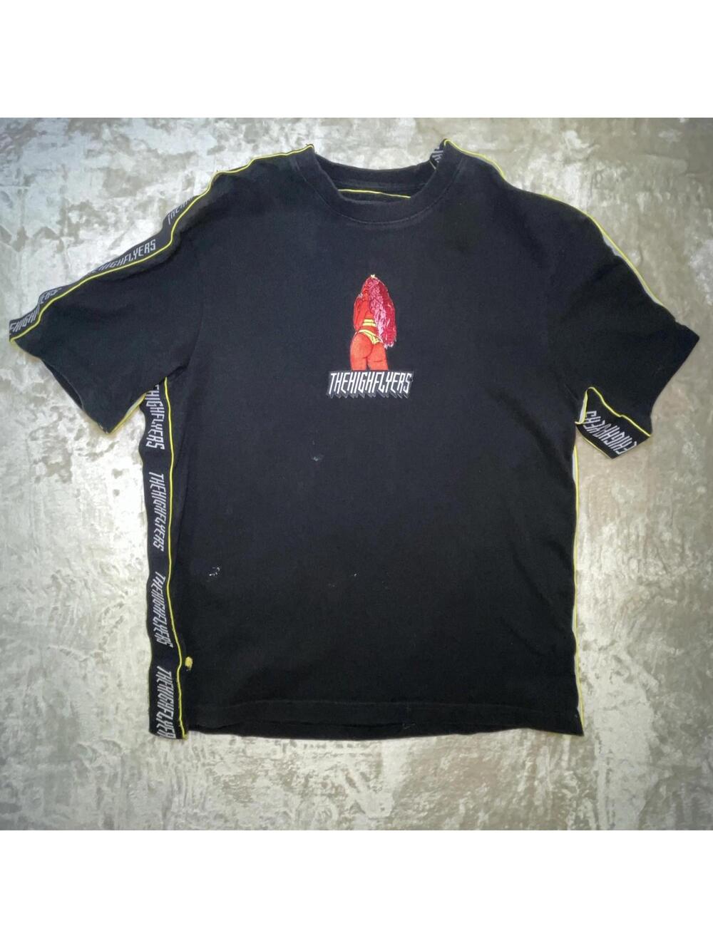 The Highflyers Short Sleeve T-Shirt With Thick Side Strip Men’s Sz M *FLAWS*